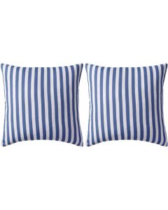 vidaXL Buitenkussens 45x45 cm gestreept marineblauw 2 st