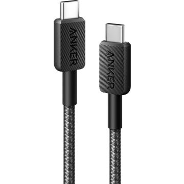 Anker 322 (60W) Gevlochten USB-C naar USB-C Kabel 1.8M Zwart