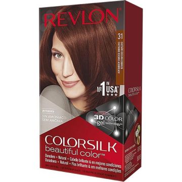 Haarkleur Zonder Ammoniak Colorsilk Revlon Donker koper kastanje