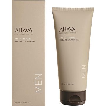 AHAVA MAN mineraal douchegel - Verfrist en geeft energie - Kalmeert de huid - Droogt de huid niet uit - VEGAN – Alcohol- en parabenenvrij - 200ml