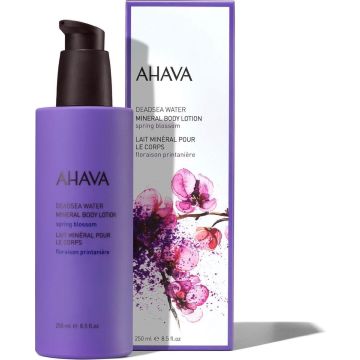 AHAVA Mineraal Bodylotion - Geeft de gehele dag hydratatie - Bestrijdt uitdroging - Verfijnt de huidtextuur - VEGAN - Alcohol- en parabenenvrij - Lente bloesem - 250ml