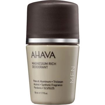 AHAVA Magnesiumrijke deodorantroller voor mannen - Verminderd zweet en geurtjes - Houdt de oksels droog - VEGAN - Alcohol- en parabenenvrij - 50ml