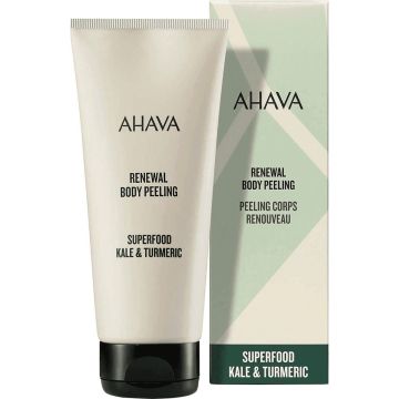 AHAVA Vernieuwende body peeling - Versterkt de natuurlijke barrière van de huid - Verbetert de huidvernieuwing - Boerenkool &amp; kurkuma - VEGAN - Alcohol- en parabenenvrij - 200ml