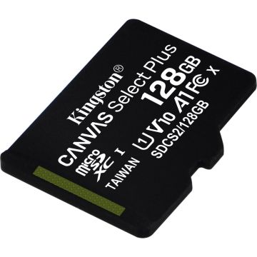 Kingston - Micro SD geheugenkaart - Canvas Select Plus - MicroSDXC - 128 GB - incl. SD-adapter