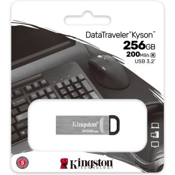 Kingston DataTraveler Kyson 256GB USB Stick 3.2 Flash Drive - Silver