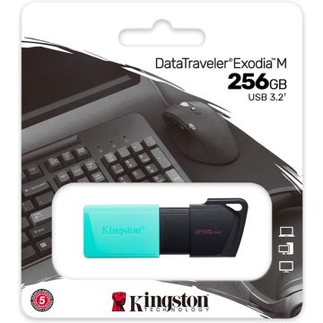 Pendrive Kingston DTXM/256GB Keychain Black Turquoise 256 GB