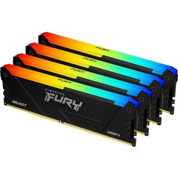 Kingston Technology FURY Beast RGB, 128 GB, 4 x 32 GB, DDR4, 2666 MHz, 288-pin DIMM