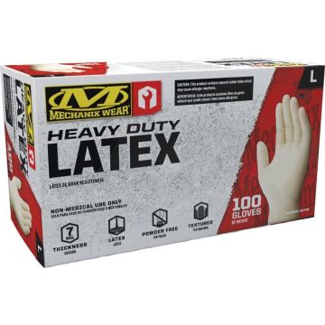 Handschoenen Latex Mechanix Wear 7mil Heavy Duty Latex Handschoenen - Maat L - 100 stuks