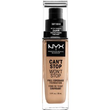 NYX Professional Makeup Can't Stop Won't Stop Full Coverage Foundation - Soft Beige - Foundation - 30 ml