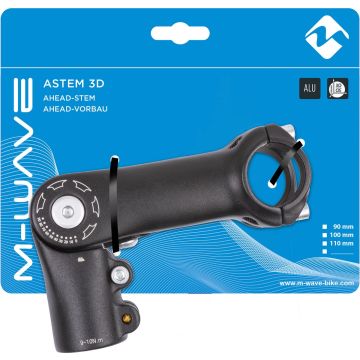 Stuurpen verstelbaar M-Wave ST-C2.1 - 110mm ahead 1 1/8 ø31.8mm - zwart