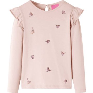 vidaXL-Kindershirt-met-lange-mouwen-mussenprint-104-roze