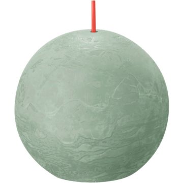 Bolsius - Rustieke kleine stompkaars 'Boule' (Ø7.6cm) - Jade Green