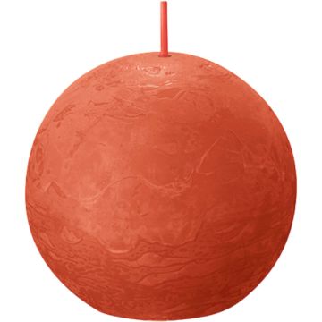 Bolsius - Rustieke kleine stompkaars 'Boule' (Ø7.6cm) - Earthy Orange