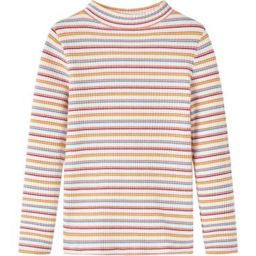 vidaXL-Kindershirt-met-lange-mouwen-lage-col-92-gestreept-ecru