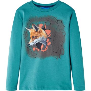 vidaXL-Kindershirt-met-lange-mouwen-vossenprint-128-donkerzeeblauw