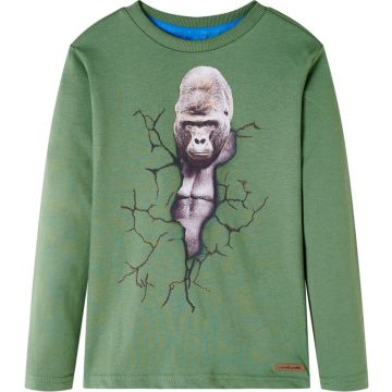 vidaXL-Kindershirt-met-lange-mouwen-gorillaprint-116-lichtkakikleurig