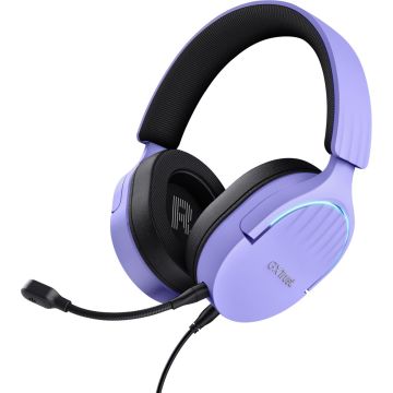 Trust GXT 490P Fayzo - Gaming Headset - 7.1 surround sound - geschikt voor PC/PS4/PS5 - USB - RGB verlichting - Paars