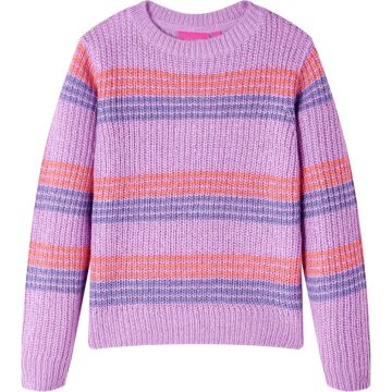 vidaXL-Kindertrui-gebreid-met-strepen-104-lila-en-roze