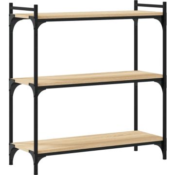 vidaXL-Boekenkast-3-laags-80x30x86-cm-bewerkt-hout-sonoma-eikenkleurig