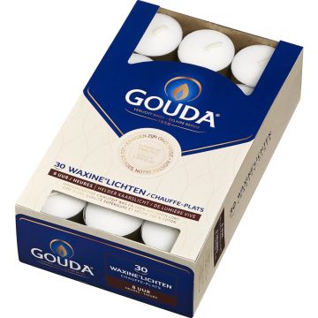 Gouda Waxinelichtjes Wit - 30 stuks