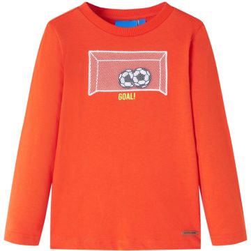 vidaXL-Kindershirt-met-lange-mouwen-voetbaldoelprint-128-feloranje