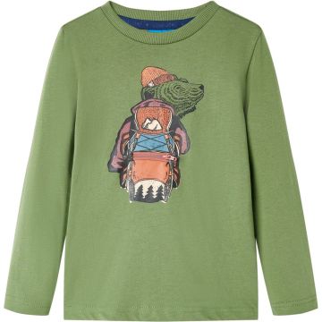 vidaXL-Kindershirt-met-lange-mouwen-berenprint-116-lichtkakikleurig