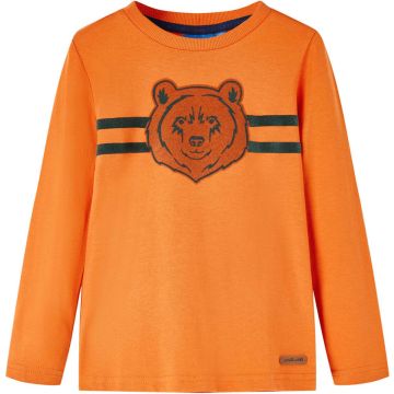 vidaXL-Kindershirt-met-lange-mouwen-berenprint-128-donkeroranje