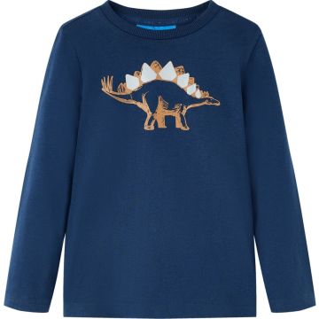 vidaXL-Kindershirt-met-lange-mouwen-dinosaurusprint-128-marineblauw