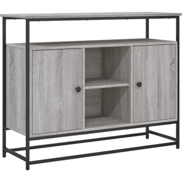 vidaXL-Dressoir-100x35x80-cm-bewerkt-hout-grijs-sonoma