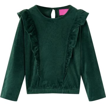 vidaXL-Kinderblouse-met-ruches-140-donkergroen