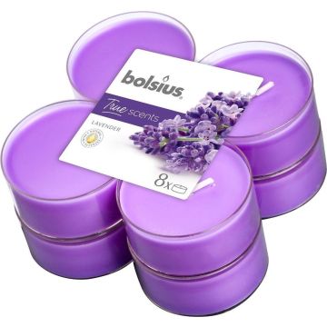 Bolsius Maxi Waxinelichtjes True Scents Lavendel 8 Stuks