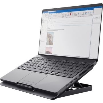 Laptopsteun met Ventilator Trust Exto Grijs Plastic