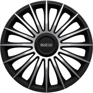 Sparco Wieldoppen Torino 15 Inch Abs Zwart/zilver Set Van 4