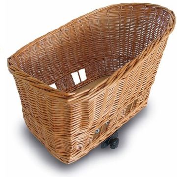 Basil Pasja Hondenfietsmand L - Achter - Riet - Inclusief Bevestigingssysteen - Large - Bruin - 50 cm