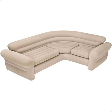 Intex Opblaasbare hoekbank - beige - 257x203x76 cm (bxlxh)