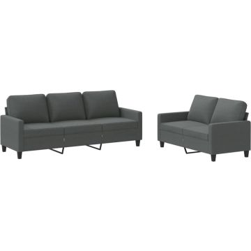 vidaXL-2-delige-Loungeset-met-kussens-stof-donkergrijs