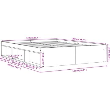 vidaXL-Bedframe-zwart-140x200-cm