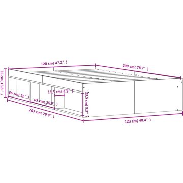 vidaXL-Bedframe-grijs-sonoma-eikenkleurig-120x200-cm