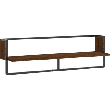 vidaXL-Wandschap-met-stang-100x25x30-cm-bruineikenkleurig