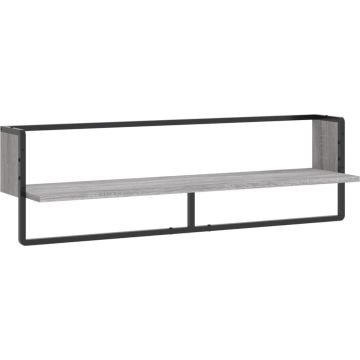 vidaXL-Wandschap-met-stang-100x25x30-cm-grijs-sonoma-eikenkleurig