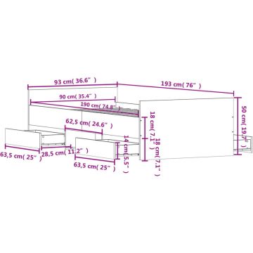 vidaXL-Bedframe-met-hoofd--en-voeteneinde-betongrijs-90x190-cm