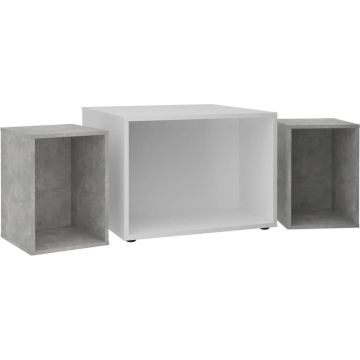 FMD-Salontafel-met-2-Bijzettafels-67,5x67,5x50-cm-wit-en-betonkleurig