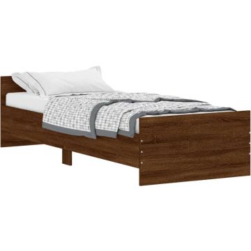 vidaXL-Bedframe-bewerkt-hout-bruineikenkleurig-75x190-cm-Small-Single