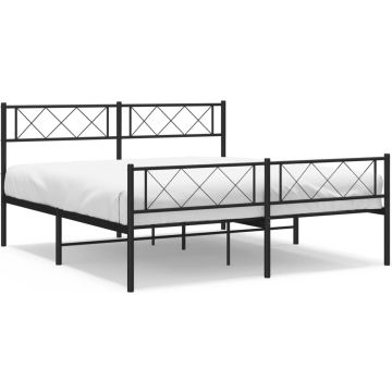 vidaXL-Bedframe-met-hoofd--en-voeteneinde-metaal-zwart-120x190-cm