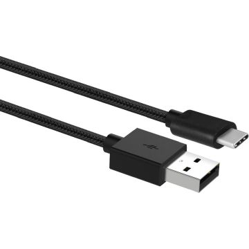 ACT USB C Data- en Laadkabel - USB C naar USB A Kabel - 1m – Nylon Gevlochten – 5 Gbps - AC3094