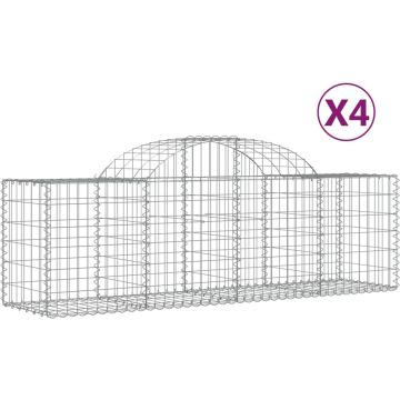 vidaXL-Schanskorven-4-st-gewelfd-200x50x60/80-cm-gegalvaniseerd-ijzer