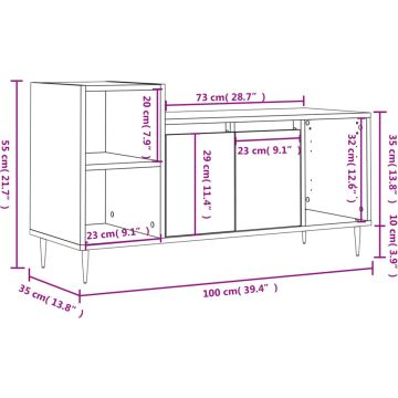 vidaXL-Tv-meubel-100x35x55-cm-bewerkt-hout-zwart