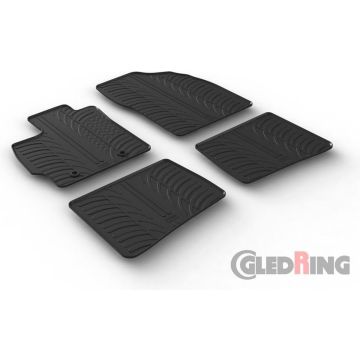 Gledring Rubbermatten passend voor Toyota Prius III 2009-2012 (T profiel 4-delig + montageclips)