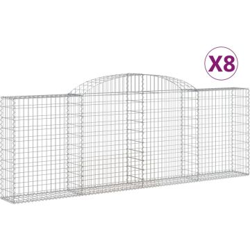 vidaXL-Schanskorven-8-st-gewelfd-300x30x100/120-cm-ijzer