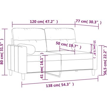 vidaXL-Tweezitsbank-met-sierkussens-120-cm-stof-bruin